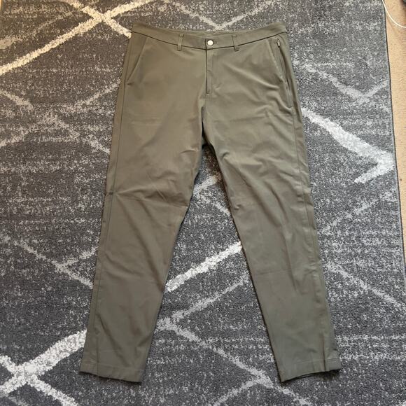 Lululemon Commission Pant Slim *Warpstreme Green 36x30 Men's Casual Work Pants - Picture 2 of 6